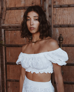 Posy Darling Crop ⚘ 100% Cotton Anglaise